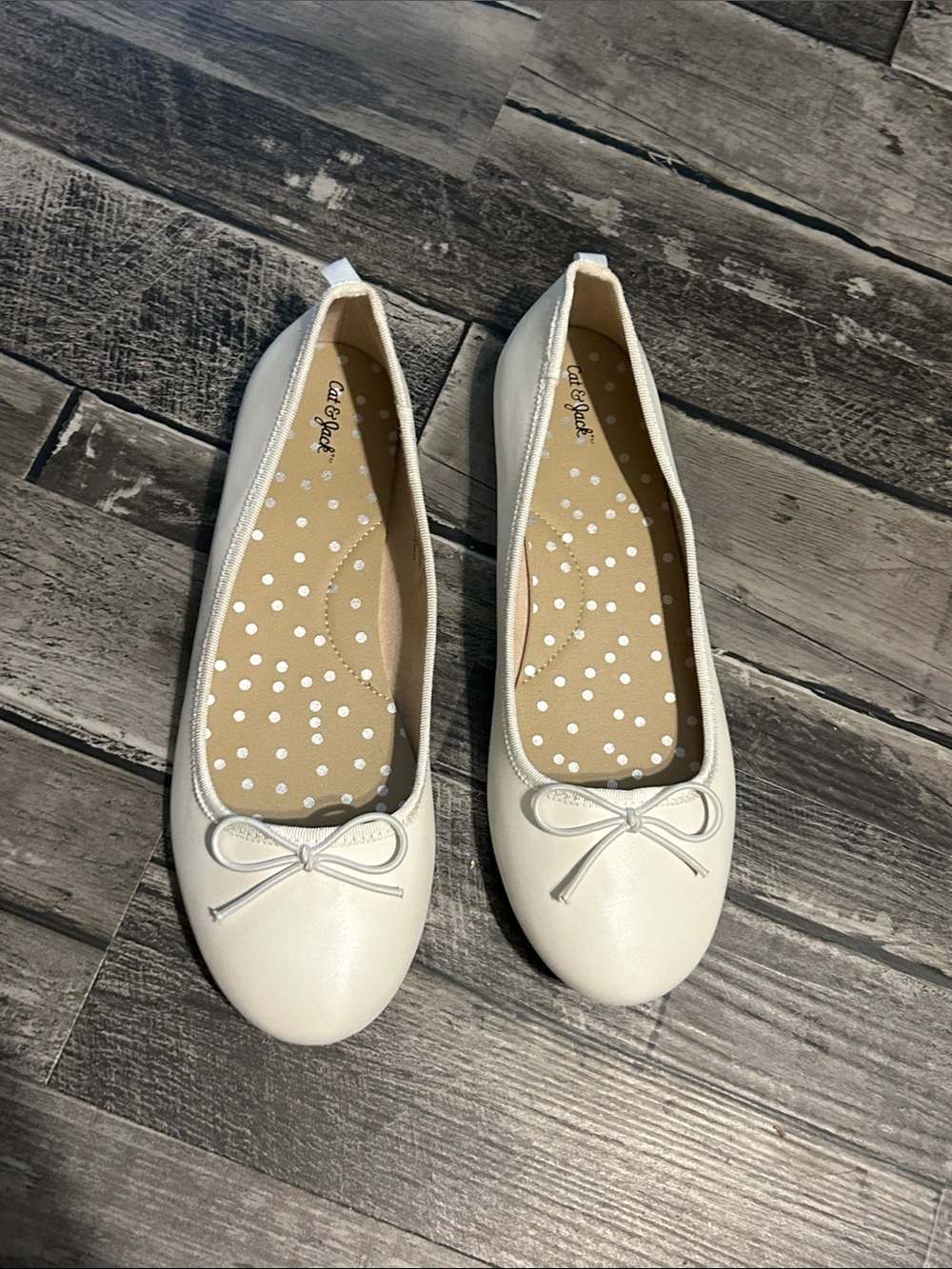 Cat & Jack White Girls Slip-On Flats